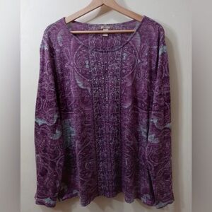 White Stag Womens Purple Patterned Top size 2X pre-owned